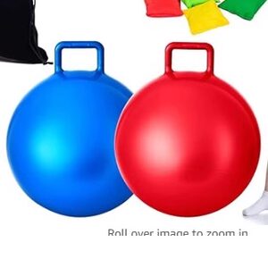 
Decompression and venting horn ball, thickened explosion-proof jumping fitness ball, 55cm yoga handle ball, adult large inflatable ball