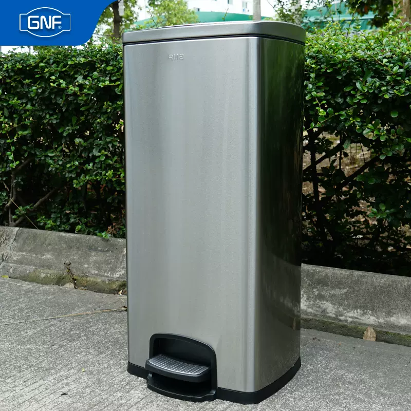 南方GNF商用大容量30L高身不锈钢脚踏带盖垃圾桶户外厨房收纳筒-Taobao 