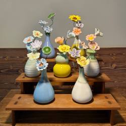 Jingdezhen Macaron Ceramic Small Vase Flower Arrangement Home Decoration Ornaments Vase Gift Set for Best Friend