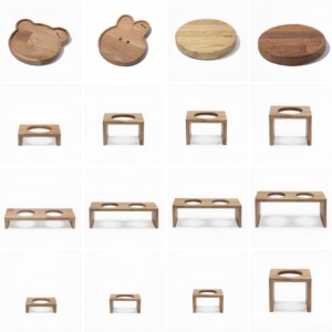 
Carat pets Korean counter bd bowl rack Korean BRIDGE.DOG pet bowl rack solid wood cat and dog dining table