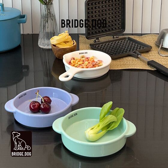 
Spot authentic Korean Bridge Dog bd double-eared pet bowl Ceramic bowl Cat bowl Dog bowl Mini pot