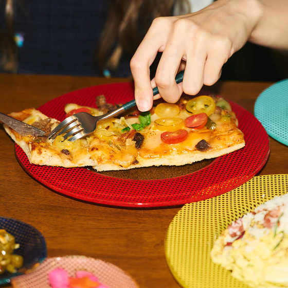 
Korean authentic eding glass series Checky dopamine color square flat disk deep disk oval disk retro