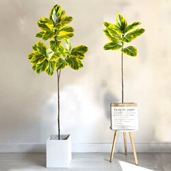 Simulated Golden Banyan Tree with Realistic Touch, High-Quality Artificial Banyan Leaves for Indoor Living Room Decoration