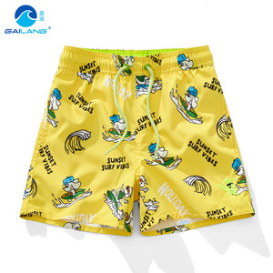 Gailang summer vacation children's beach pants quick-drying cartoon printed swimming trunks boys wear casual shorts every day
