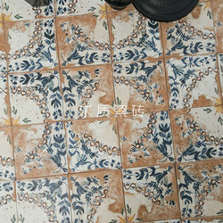 200X200 French Moroccan Retro Distressed Full Ceramic Tiles for Bathroom, Kitchen, Entrance, Balcony Floor Tiles