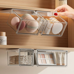 Mirror Cabinet Storage Box with Drawer-Style Compartments for Bathroom Cosmetics, Lipstick, Powder Puffs, Makeup Remover Cotton Swabs, and Transparent Storage Rack