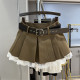 College style sweet lace-edged suit pleated skirt for women in summer new high-waisted skirt anti-exposure A-line skirt