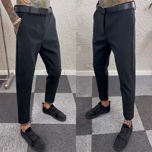 Spring and Autumn Sensory West Pants Men's Korean Trend Slim Slim Pants Advanced Black wild casual suit pants
