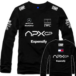 F1 Racing Movie Racer Apxgp Racing Suit Casual T-Shirt Pure Cotton Long-Sleeved T-Shirt Training Team Uniform
