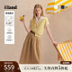 Eland Clothes Sweet Cotton Commuter Mid-Long Dress 2025 Summer New Style