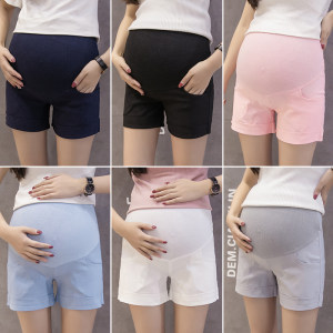 
Maternity leggings summer solid color versatile high waist belly support shorts 2026 new maternity pants summer thin pants