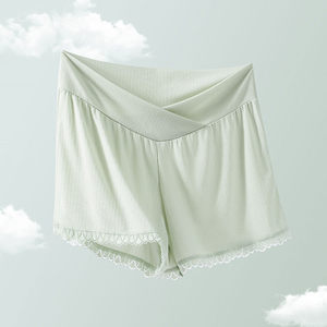 Pregnant women's summer low-waist leggings summer lace lace ice silk shorts fashionable anti-exposure safety pants summer underwear
