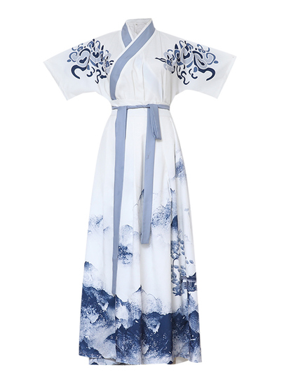 メンズ刺繍漢服スーツ - 夏の中国風 魏晋王朝風衣装