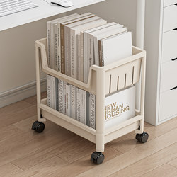 Under-Desk Bookshelf, Household Floor-Standing Storage Rack, Living Room Snack and Toy Storage Rack, Children's Bookcase, Movable Trolley