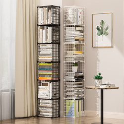 Simple Bookshelf, Gap Storage Rack, Floor-Standing Corner Iron Grid Small Bookcase, Dormitory Multi-Layer Desktop Storage Rack
