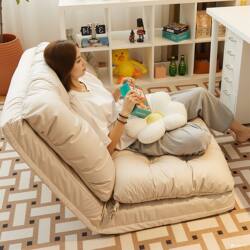 Lazy Sofa That Can Recline and Be Used as a Sleeping Mat, Dual-Purpose Foldable Sofa Bed for Humans and Dogs, Single-Seat Chair for Bedroom