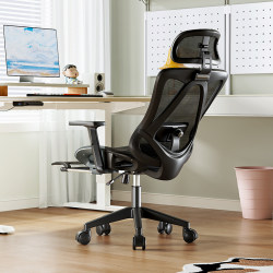 Ergonomic Home Bedroom Office Chair, Reclining, Waist-Protecting, Suitable for Long Periods of Sitting, Computer Chair, Adjustable Height, Swivel Backrest Chair