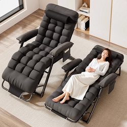 Balcony Chair, Reclining Chair, Foldable Nap Chair for Home Use, Leisure Chair for the Elderly, Backrest Chair, Dual-Use Office Nap Chair