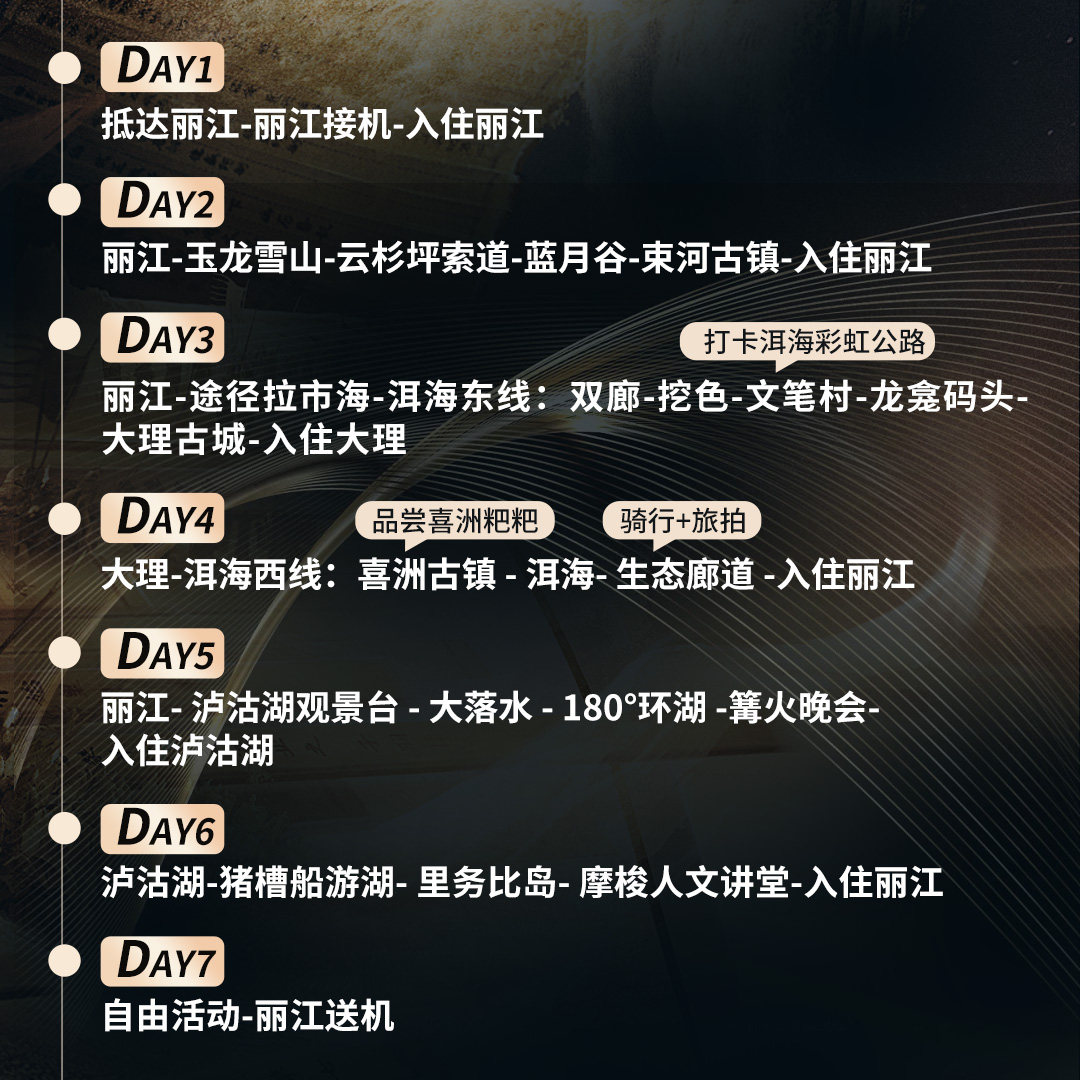 8人团纯玩云南旅游7天6晚跟团游丽江玉龙雪山大理洱海泸沽湖七日