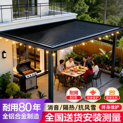 Aluminum Alloy Great Wall Board Rain Shelter Villa Rooftop Outdoor Courtyard Rainproof Balcony Awning Heat Insulation Sun Protection Sunroom