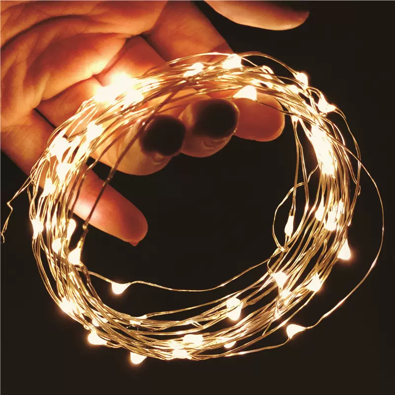 防水led铜线灯彩灯闪灯串灯米形满天星