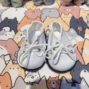 
Labubu glue doll shoes accessories 38cm labbu black and white leather shoes accessories