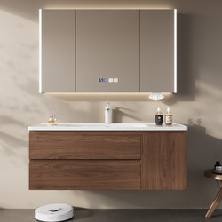 Small Raindrop 304 Stainless Steel Bathroom Cabinet with Ceramic Integrated Basin Washbasin Cabinet Combination Bathroom Vanity in Mid-Ancient Style