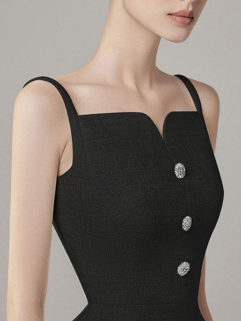 Spring and summer exquisite long little black dress Hepburn style ...