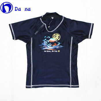 Children's surfing sunscreen short -sleeved drift hot spring swimsuit
