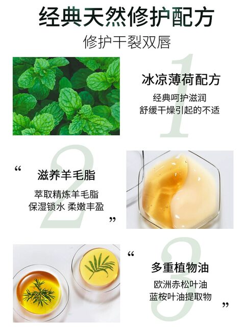 Mentholatum Lip Balm Mint for Women, Moisturizing, Hydrating, Exfoliating, Lip Care, Male Student Version, Colorless