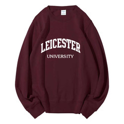 University of Leicester Crew Neck Sweatshirt Commemorative Sweatshirt for International Students with Fleece Lining