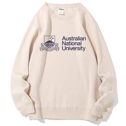 Australian National University Anu Crew Neck Sweatshirt Pullover Autumn and Winter Fleece-Lined Thickened Class Uniform Souvenir