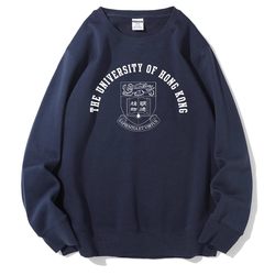 University of Hong Kong Crewneck Sweatshirt Hku Souvenir Campus Style Back-To-School Season Fleece Jacket College Student Class Uniform