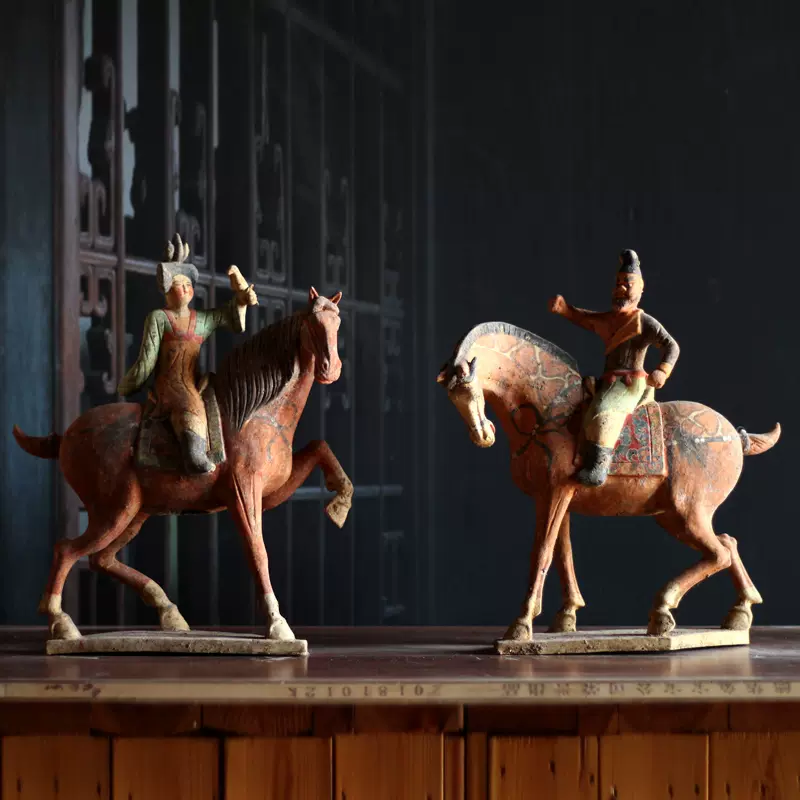 高古陶瓷仿古仕女俑侍女乐器俑大唐朝胖妞肥婆老货古玩画彩陶俑