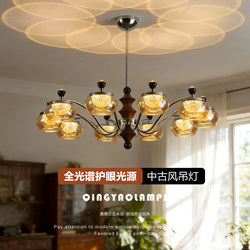 Qingyao Qingyao Vintage Living Room Chandelier 2025 New Model Light Luxury High-End Creative Persimmon Bedroom Dining Room Lamp