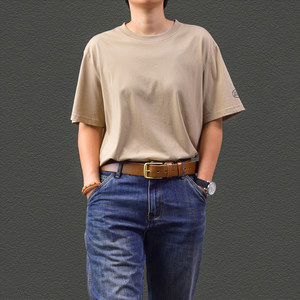 
Classic head layer cowhide retro brass full-breasted leather pants belt genuine leather men's copper buckle handmade pin buckle wide belt