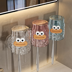 Suction Cup Toothbrush Holder Wall-Mounted No-Drill Bathroom Mouthwash Cup Electric Toothbrush Cup Storage Rack