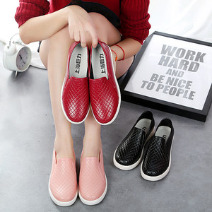 Korean light -mouth rain boots female fashion adult low -top short -tube anti -slip shoe kitchen work rubber shoes couple summer