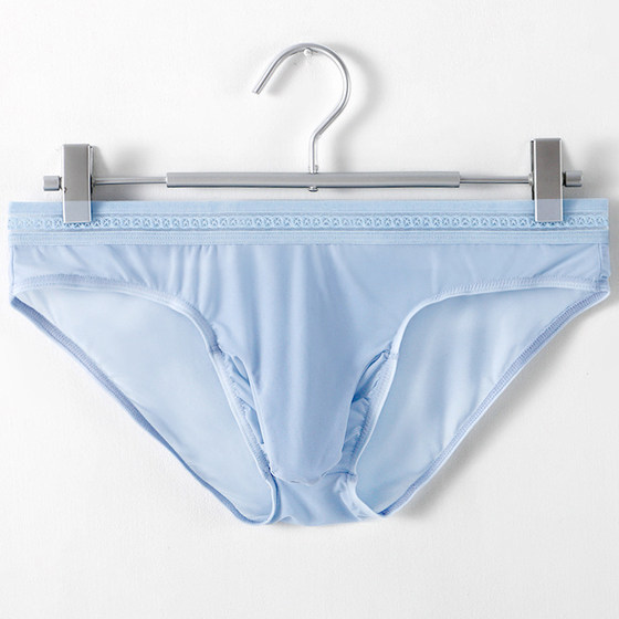 Men's elephant nose ice silk triangle panties personality large bag bag bullets separate transparent comfortable breathable pants shorts shorts