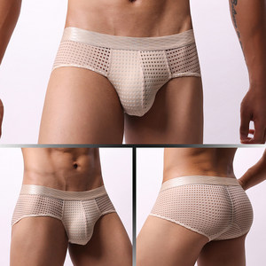 Wide edge men's large bag triangle mesh mesh underwear sexy breathable hollow mesh translucent pants
