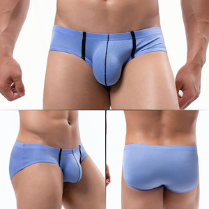 Men's big bag, triangular underwear U convex mesh mesh air -breathanet eye sporty low waist comfort pants summer