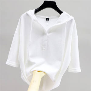 
Clearance and pick up the bargain counter withdraws extra large size fat mm300*0.5kg loose top for women fashion hooded short-sleeved T-shirt for women