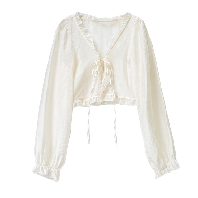 Small coat with suspender skirt Chiffon sunscreen cardigan Thin section ...