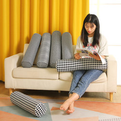 Houndstooth Cylindrical Pillowcase Sofa Cushion Office Chair Long Pillow Living Room Cervical Pillowcase Bedside Neck Pillow
