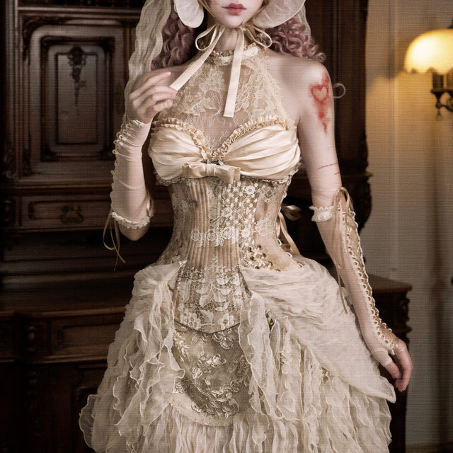 Blood Supply Original Cupid's Box Rococo Vintage Fishbone Bra Slim Fit Tunic Christmas