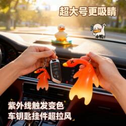 Light-Sensitive Color-Changing Roast Duck Pendant, Temperature-Sensitive Color-Changing Roast Duck Pendant, Bag Charm, Car Phone Creative Keychain