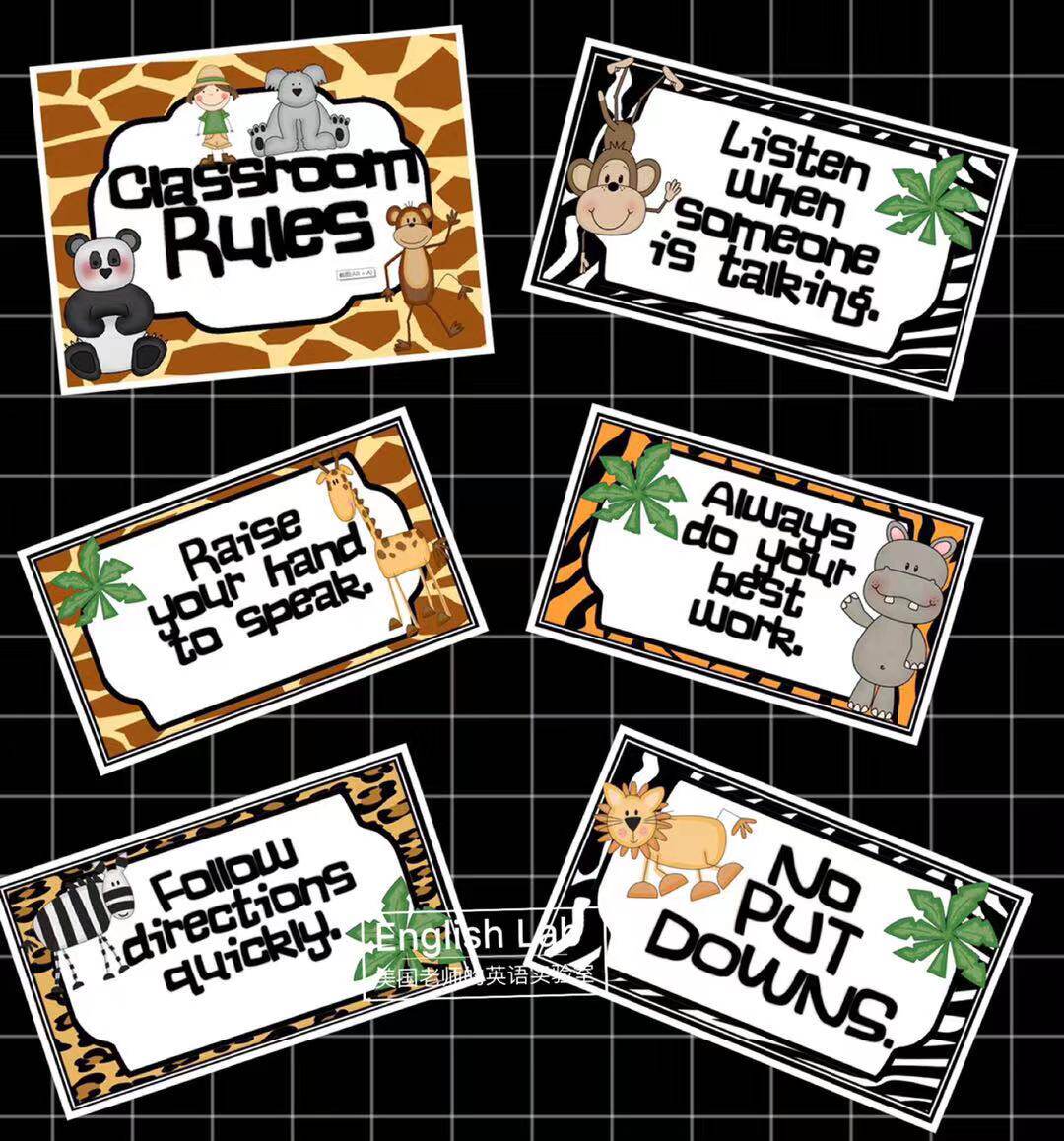 Classroom Rules教室规章制度英语幼儿园教师装饰背景墙 学校海报 | EBUY7 背景墙