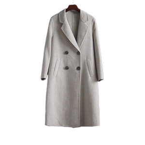 
Light luxury woolen coat 2026 spring new 100% wool double-sided woolen suit collar mid-length coat for women thickened