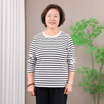 
Grandma autumn long-sleeved T-shirt lycra cotton top