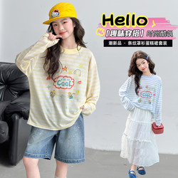 Girls' Summer Sun Protection Long-Sleeve T-Shirt 2026 New Style Versatile Sun Protection Clothing for Girls, Air Conditioning Shirt for Older Girls Trendy T-Shirt